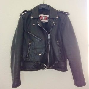 ZR1 classic black leather double rider jacket 8 - new